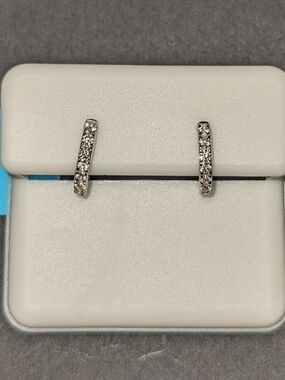 SOLD .....Sterling Silver 925 Italy Mossanite .25 CTW Earrings